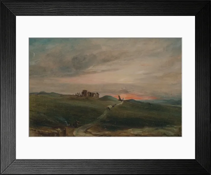 Framed Print : Stonehenge at Sunset, 1836. Creator: Unknown Framed Print : Stonehenge at Sunset, 1836. Creator: Unknown