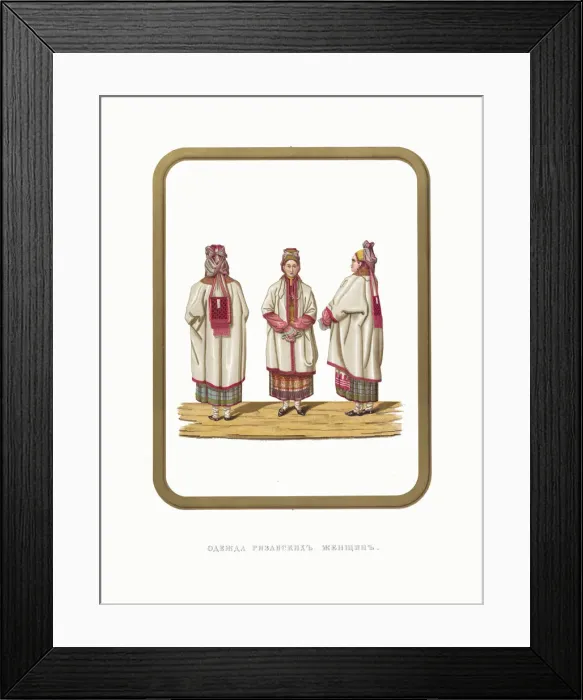 Framed Print : Costumes of Wome from Ryazan. From the Antiquities of the Russian State, 1849-1853 Framed Print : Costumes of Wome from Ryazan. From the Antiquities of the Russian State, 1849-1853