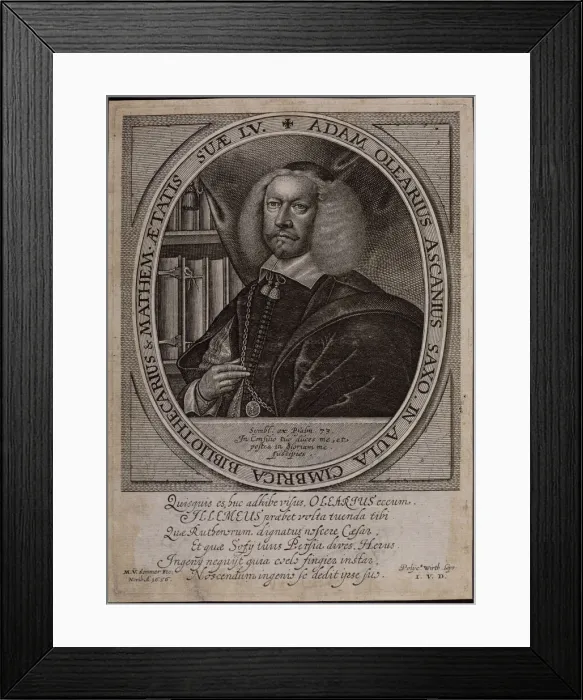 Framed Print : Portrait of Adam Olearius (1603-1671). Creator: Somer (Sommer) Framed Print : Portrait of Adam Olearius (1603-1671). Creator: Somer (Sommer)