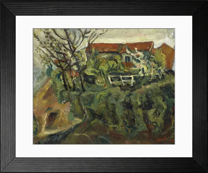 Framed Print : Maisons dans un paysage, ca 1918-1919. Creator: Soutine, Chaim (1893-1943) Framed Print : Maisons dans un paysage, ca 1918-1919. Creator: Soutine, Chaim (1893-1943)