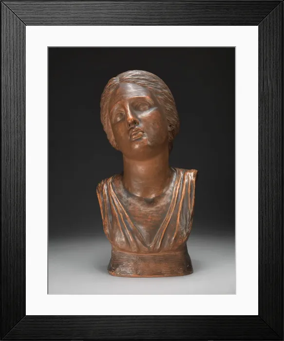Framed Print : Bust of Niobes Daughter, after the Antique, 1780. Creator: Anne Seymour Damer Framed Print : Bust of Niobes Daughter, after the Antique, 1780. Creator: Anne Seymour Damer