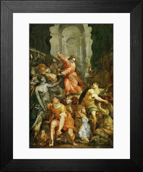 Framed Print : Christ Driving the Money Changers from the Temple, ca 1588. Creator: Zucchi, Jacopo (c Framed Print : Christ Driving the Money Changers from the Temple, ca 1588. Creator: Zucchi, Jacopo (c