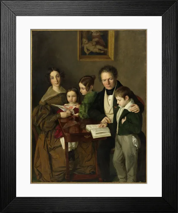 Framed Print : The composer Johann Baptist Gansbacher (1778-1844) and his family, c. 1838 Framed Print : The composer Johann Baptist Gansbacher (1778-1844) and his family, c. 1838