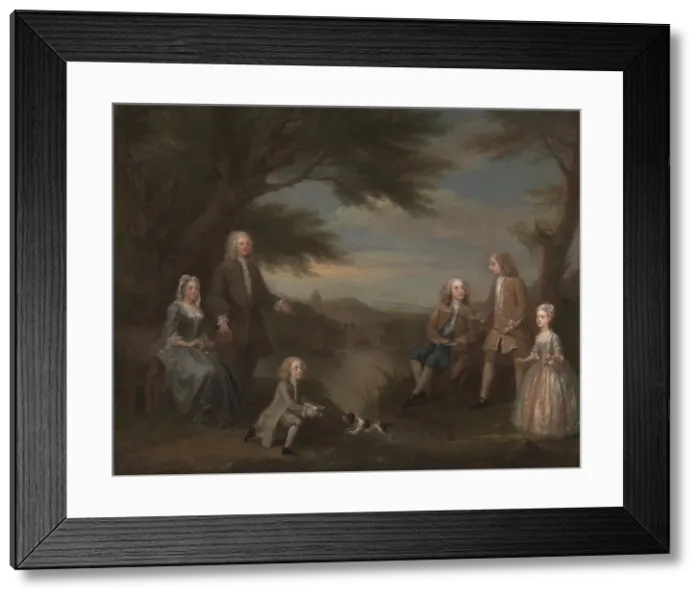 Framed Print : John and Elizabeth Jeffreys and Their Children, 1730. Creator: William Hogarth Framed Print : John and Elizabeth Jeffreys and Their Children, 1730. Creator: William Hogarth