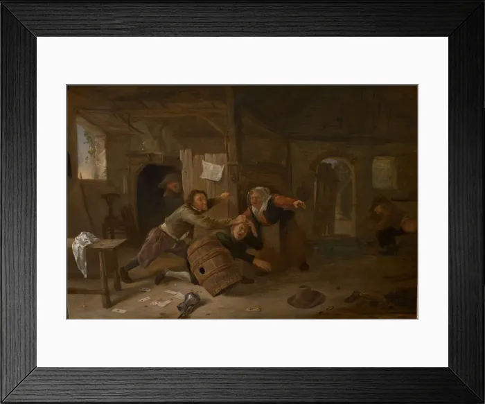 Framed Print : Fighting peasants, before 1678. Creator: Steen, Jan Havicksz (1626-1679) Framed Print : Fighting peasants, before 1678. Creator: Steen, Jan Havicksz (1626-1679)
