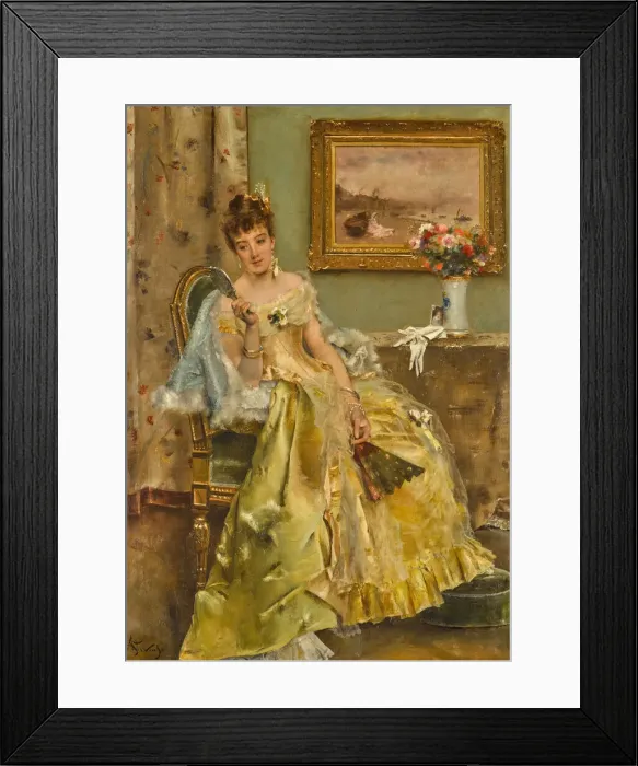 Framed Print : Coquetterie. Creator: Stevens, Alfred (1823-1906) Framed Print : Coquetterie. Creator: Stevens, Alfred (1823-1906)