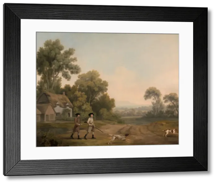 Framed Print : Two Gentlemen Going a Shooting; Two Gentlemen out Shooting, 1768. Creator: George Stubbs Framed Print : Two Gentlemen Going a Shooting; Two Gentlemen out Shooting, 1768. Creator: George Stubbs