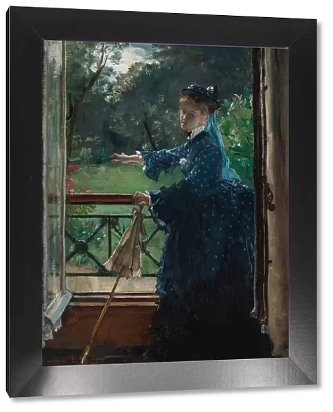 Woman on the Balcony. Creator: Stevens, Alfred (1823-1906)