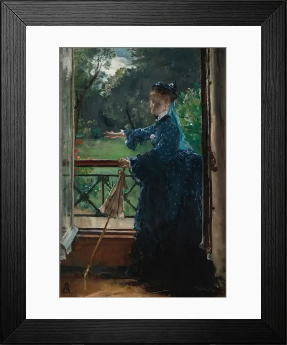 Framed Print : Woman on the Balcony. Creator: Stevens, Alfred (1823-1906) Framed Print : Woman on the Balcony. Creator: Stevens, Alfred (1823-1906)