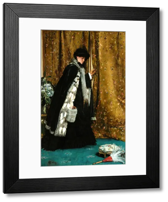 Framed Print : The morning visit. Creator: Stevens, Alfred (1823-1906) Framed Print : The morning visit. Creator: Stevens, Alfred (1823-1906)