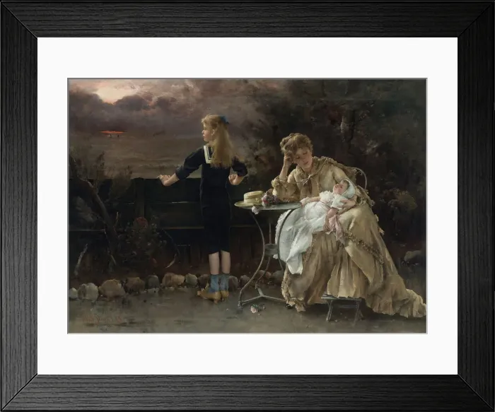 Framed Print : Mother and her children, 1883. Creator: Stevens, Alfred (1823-1906) Framed Print : Mother and her children, 1883. Creator: Stevens, Alfred (1823-1906)