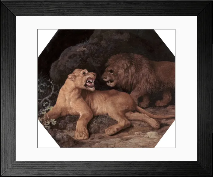 Framed Print : Lion and Lioness, 1770. Creator: George Stubbs Framed Print : Lion and Lioness, 1770. Creator: George Stubbs