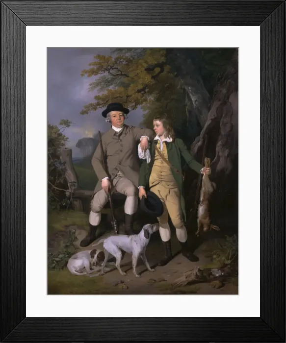 Framed Print : Portrait of a Sportsman with His Son, 1779. Creator: Francis Wheatley Framed Print : Portrait of a Sportsman with His Son, 1779. Creator: Francis Wheatley