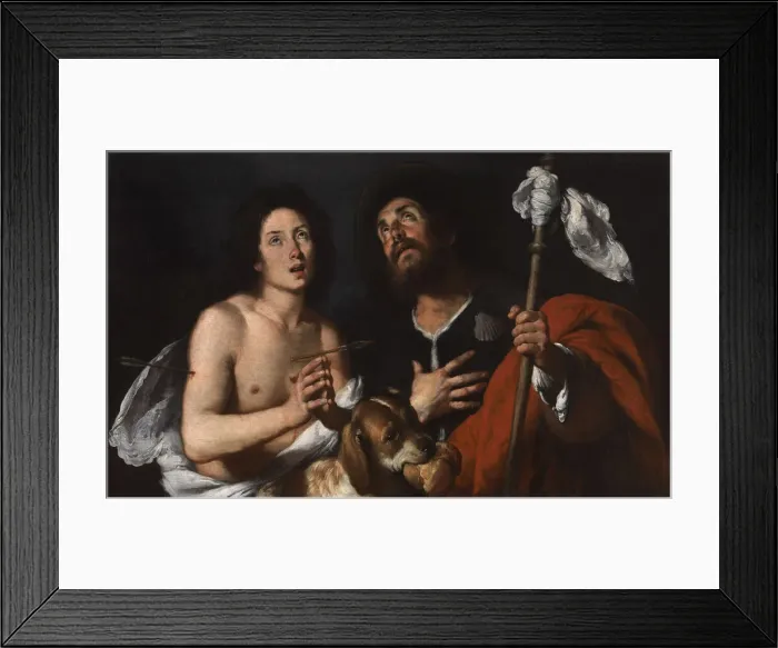 Framed Print : Saints Roch and Sebastian. Creator: Strozzi, Bernardo (1581-1644) Framed Print : Saints Roch and Sebastian. Creator: Strozzi, Bernardo (1581-1644)