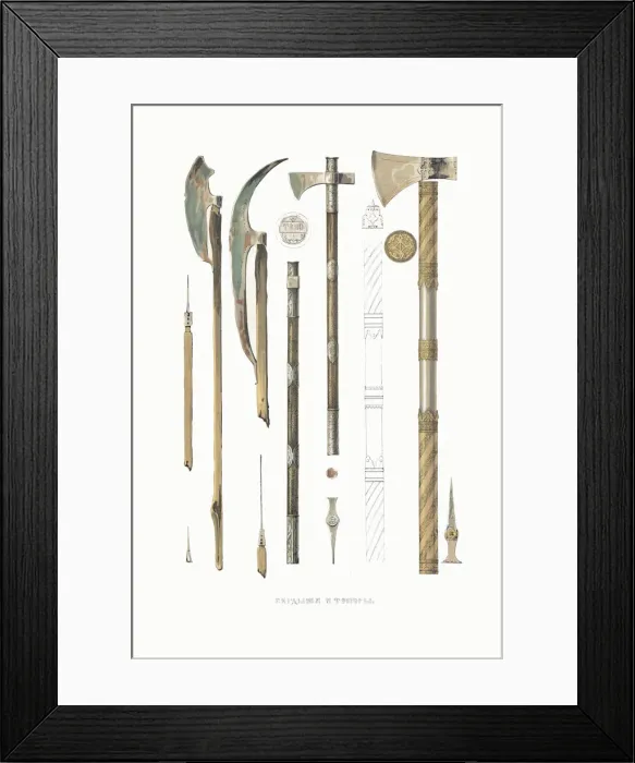 Framed Print : Bardiches and battle axes. From the Antiquities of the Russian State, 1849-1853 Framed Print : Bardiches and battle axes. From the Antiquities of the Russian State, 1849-1853