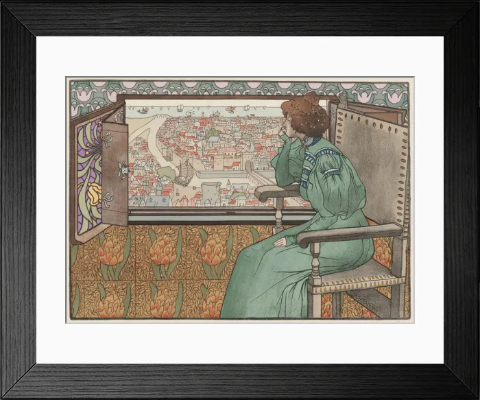 Framed Print : Solveig, ca 1897. Creator: Stevens, Gustave Max (1871-1946) Framed Print : Solveig, ca 1897. Creator: Stevens, Gustave Max (1871-1946)
