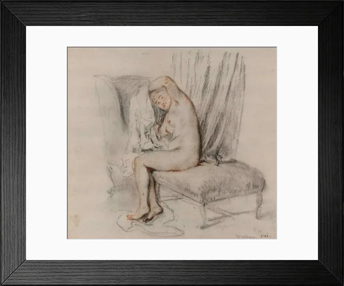 Framed Print : Femme nue enlevant sa chemise, ca 1717. Creator: Watteau, Jean Antoine (1684-1721) Framed Print : Femme nue enlevant sa chemise, ca 1717. Creator: Watteau, Jean Antoine (1684-1721)