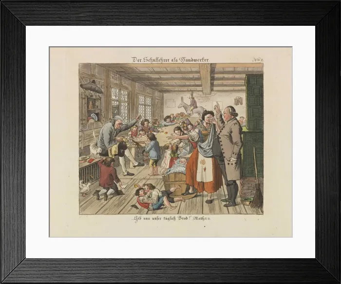 Framed Print : Schoolteacher as craftsman, 1825. Creator: Wiessner (Wiesner), Conrad (1796-1865) Framed Print : Schoolteacher as craftsman, 1825. Creator: Wiessner (Wiesner), Conrad (1796-1865)