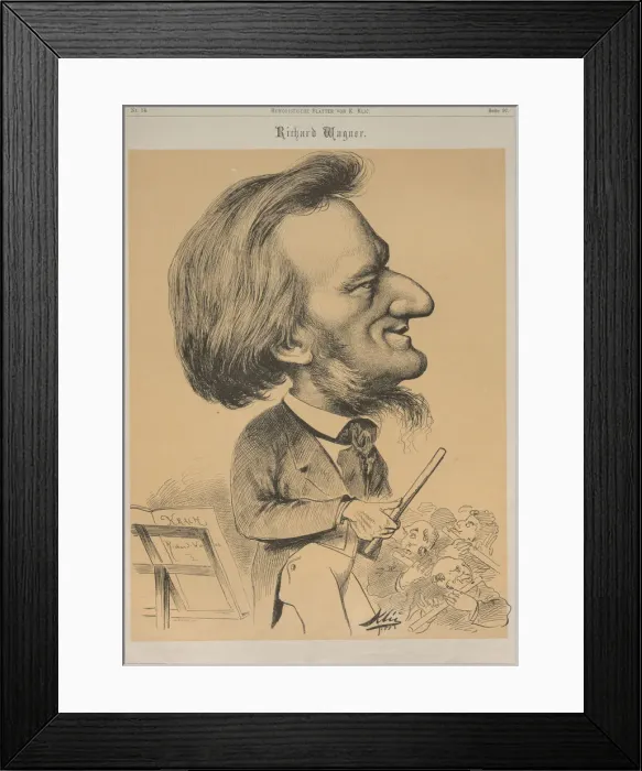 Framed Print : Richard Wagner at the conductors desk, 1873. Creator: Klic, Karl (1841-1926) Framed Print : Richard Wagner at the conductors desk, 1873. Creator: Klic, Karl (1841-1926)