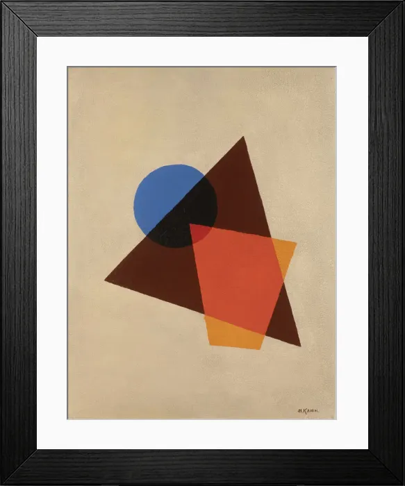 Framed Print : Composition with transparent red, brown and blue, 1920. Creator: Klyun