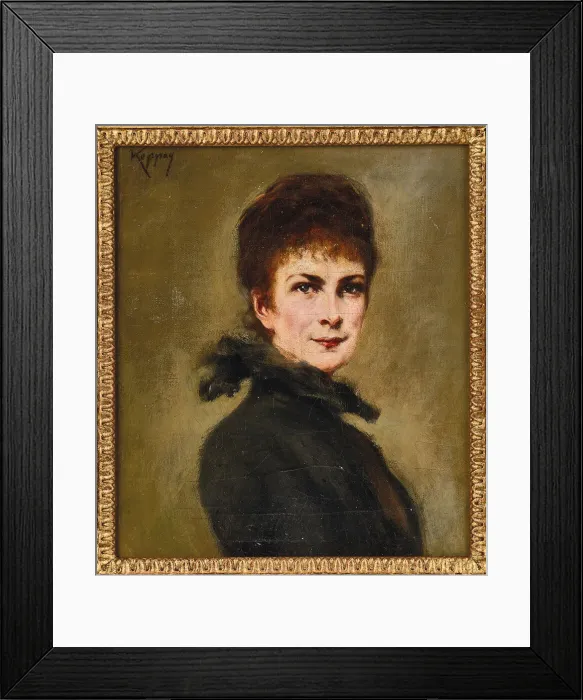 Framed Print : Portrait of Elisabeth of Bavaria. Creator: Koppay, Josef Arpad von (1859-1927)
