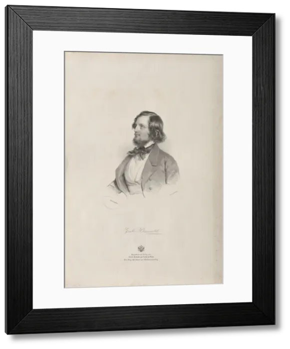 Framed Print : Portrait of the flutist and composer Giulio Briccialdi (1818-1881), before 1850 Framed Print : Portrait of the flutist and composer Giulio Briccialdi (1818-1881), before 1850