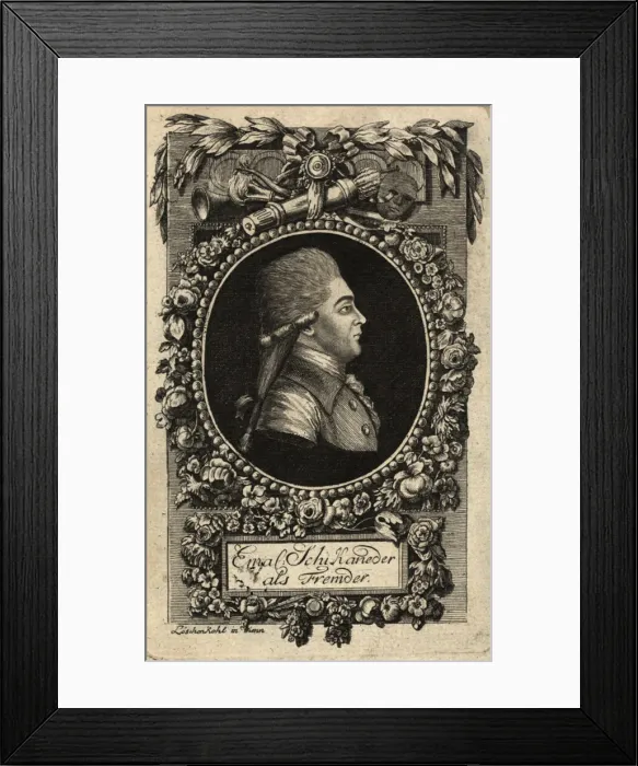 Framed Print : Portrait of Emanuel Schikaneder (1751-1812), 1788. Creator: Loeschenkohl Framed Print : Portrait of Emanuel Schikaneder (1751-1812), 1788. Creator: Loeschenkohl