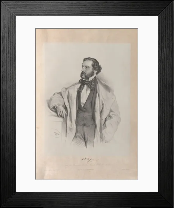 Framed Print : Portrait of the Opera singer Achille De Bassini (1819-1881), 1854 Framed Print : Portrait of the Opera singer Achille De Bassini (1819-1881), 1854