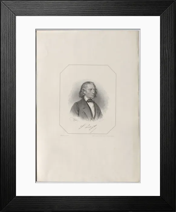 Framed Print : Portrait of Franz Liszt (1811-1886), 1856. Creator: Kriehuber, Josef (1800-1876) Framed Print : Portrait of Franz Liszt (1811-1886), 1856. Creator: Kriehuber, Josef (1800-1876)