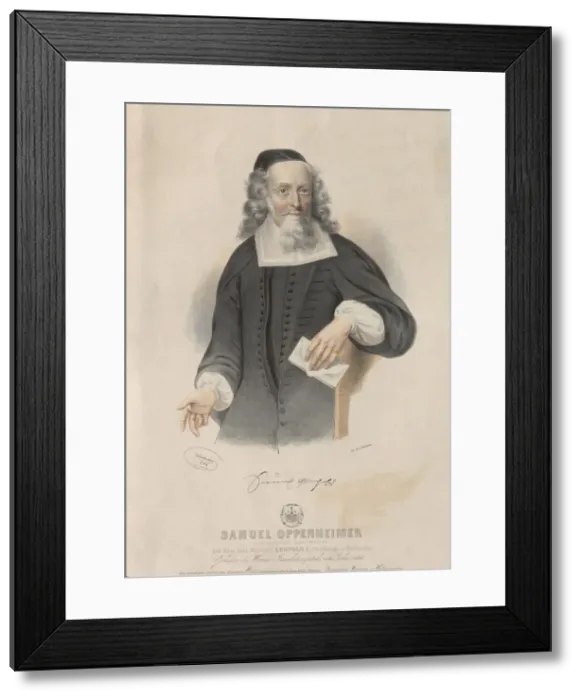 Framed Print : Portrait of Samuel Oppenheimer (1631-1703), 1846. Creator: Kriehuber, Josef (1800-1876) Framed Print : Portrait of Samuel Oppenheimer (1631-1703), 1846. Creator: Kriehuber, Josef (1800-1876)