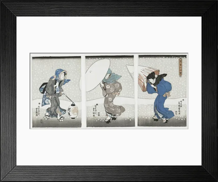 Framed Print : Heavy Snow at Years End, 1844. Creator: Kunisada (Toyokuni III), Utagawa (1786-1865) Framed Print : Heavy Snow at Years End, 1844. Creator: Kunisada (Toyokuni III), Utagawa (1786-1865)