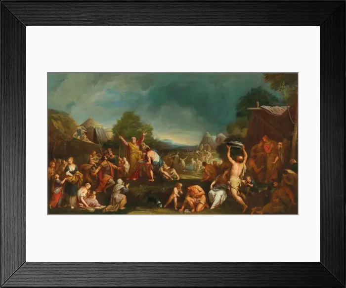 Framed Print : The Israelites gathering Manna. Creator: Lazzarini, Gregorio (1655-1730) Framed Print : The Israelites gathering Manna. Creator: Lazzarini, Gregorio (1655-1730)