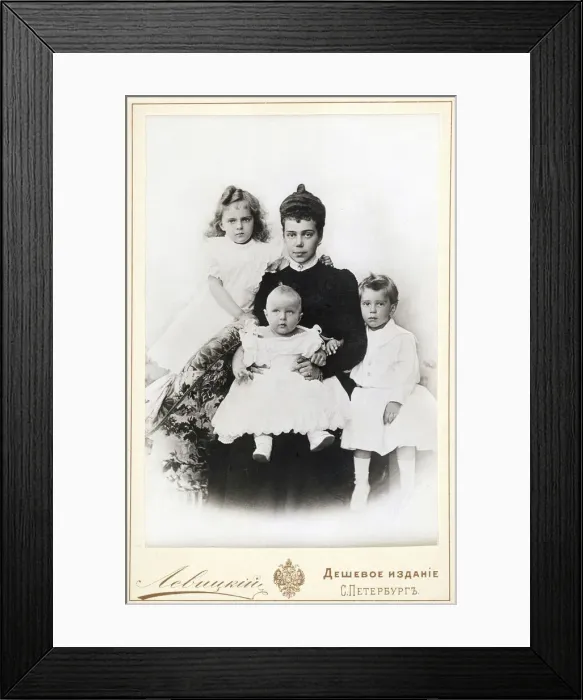 Framed Print : Grand Duchess Xenia Alexandrovna of Russia with children Irina Alexandrovna, Andrei Framed Print : Grand Duchess Xenia Alexandrovna of Russia with children Irina Alexandrovna, Andrei