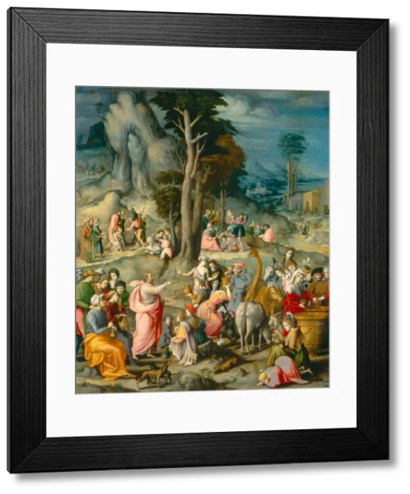 Framed Print : The Gathering of Manna, 1540 / 1555. Creator: Bacchiacca Framed Print : The Gathering of Manna, 1540 / 1555. Creator: Bacchiacca