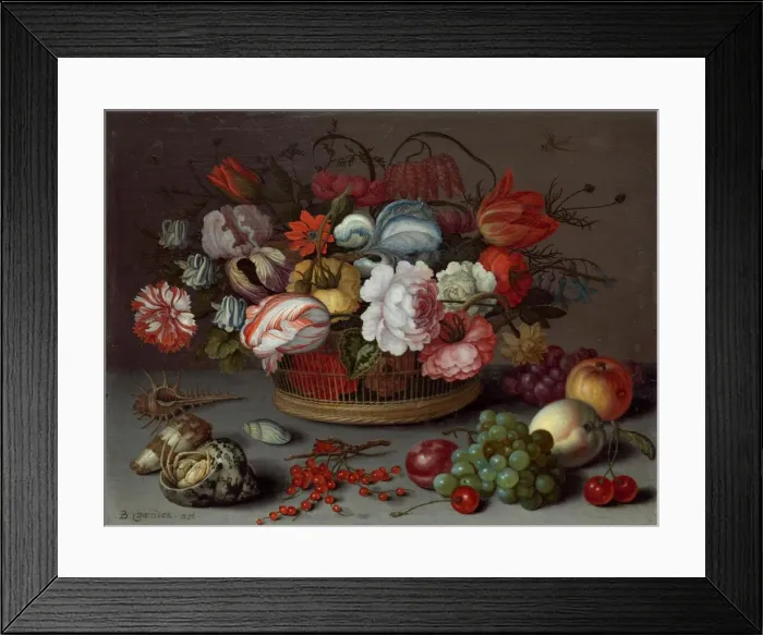 Framed Print : Basket of Flowers, c. 1622. Creator: Balthasar van der Ast Framed Print : Basket of Flowers, c. 1622. Creator: Balthasar van der Ast
