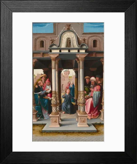 Framed Print : Christ among the Doctors [obverse], c. 1513. Creator: Bernaert van Orley