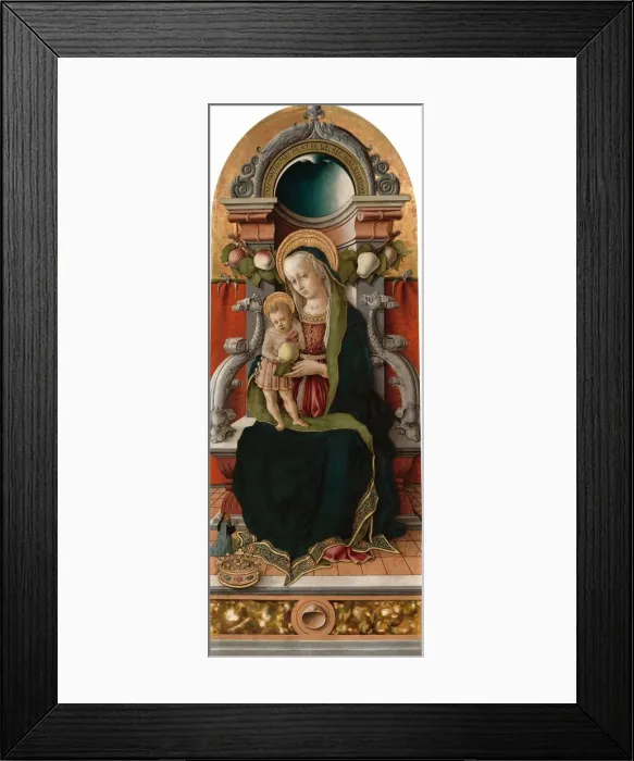 Framed Print : Madonna and Child Enthroned with Donor, 1470. Creator: Carlo Crivelli Framed Print : Madonna and Child Enthroned with Donor, 1470. Creator: Carlo Crivelli