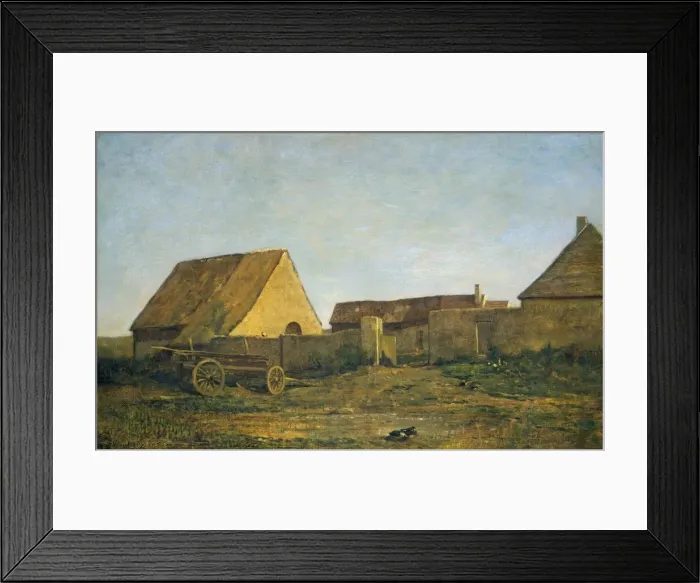 Framed Print : The Farm, 1855. Creator: Charles Francois Daubigny Framed Print : The Farm, 1855. Creator: Charles Francois Daubigny
