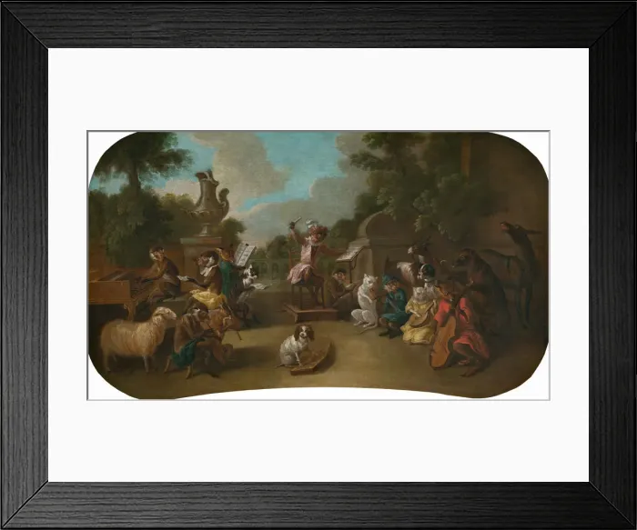 Framed Print : Singerie: The Concert, c. 1739. Creator: Christophe Huet Framed Print : Singerie: The Concert, c. 1739. Creator: Christophe Huet