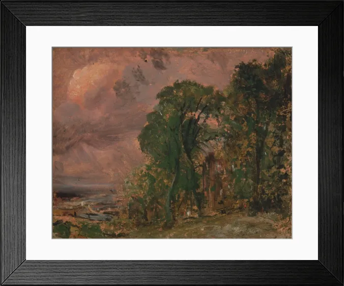 Framed Print : A View at Hampstead with Stormy Weather, ca. 1830. Creator: John Constable Framed Print : A View at Hampstead with Stormy Weather, ca. 1830. Creator: John Constable