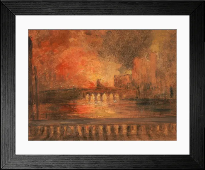 Framed Print : The Burning of the Houses of Parliament; Fire at the House of Commons, ca. 1834 Framed Print : The Burning of the Houses of Parliament; Fire at the House of Commons, ca. 1834