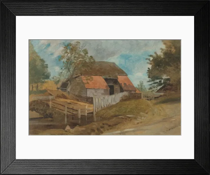 Framed Print : Old Barn, ca. 1855. Creator: Lionel Constable Framed Print : Old Barn, ca. 1855. Creator: Lionel Constable