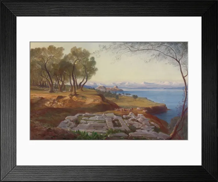 Framed Print : Corfu from Ascension, ca. 1860. Creator: Edward Lear Framed Print : Corfu from Ascension, ca. 1860. Creator: Edward Lear