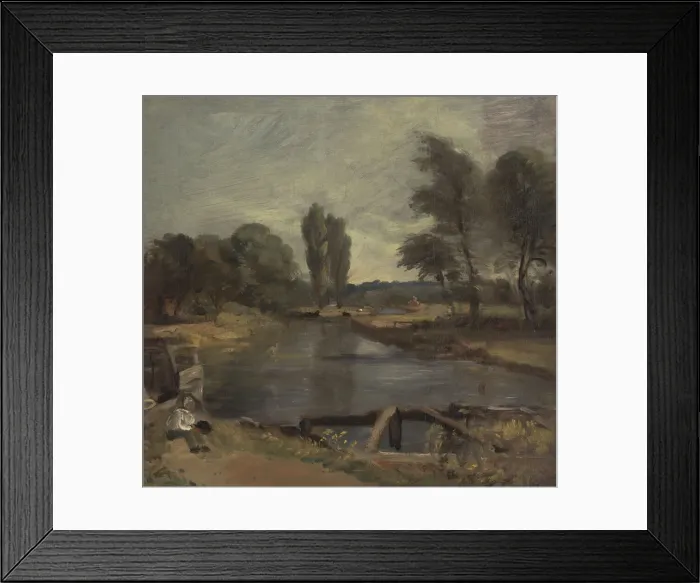 Framed Print : Flatford Lock, between 1810 and 1811. Creator: John Constable
