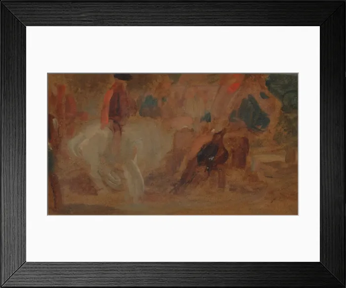 Framed Print : Man on a White Horse, early 19th century. Creator: Unknown Framed Print : Man on a White Horse, early 19th century. Creator: Unknown