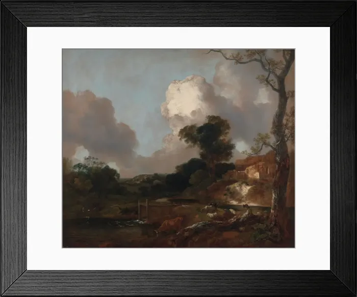 Framed Print : Landscape with Stream and Weir, between 1750 and 1753. Creator: Thomas Gainsborough Framed Print : Landscape with Stream and Weir, between 1750 and 1753. Creator: Thomas Gainsborough