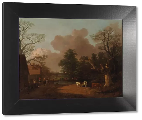 Landscape with Milkmaid, between 1754 and 1756. Creator: Thomas Gainsborough