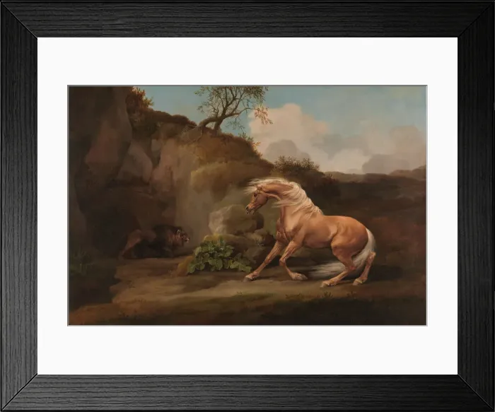 Framed Print : Horse Frightened by a Lion, between 1762 and 1768. Creator: George Stubbs Framed Print : Horse Frightened by a Lion, between 1762 and 1768. Creator: George Stubbs