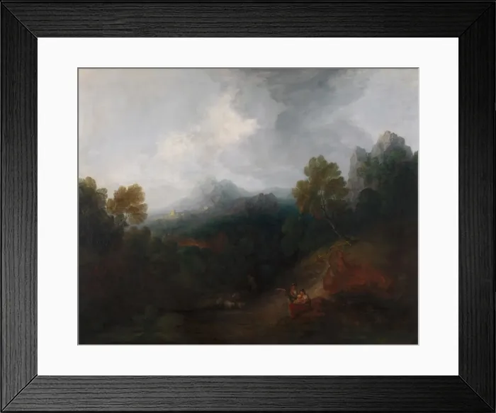 Framed Print : Mountain Valley with Figures and Distant Village, between 1773 and 1777 Framed Print : Mountain Valley with Figures and Distant Village, between 1773 and 1777