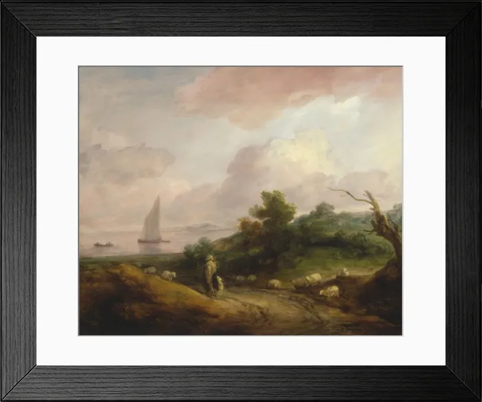 Framed Print : Coastal Landscape with a Shepherd and His Flock, between 1783 and 1784